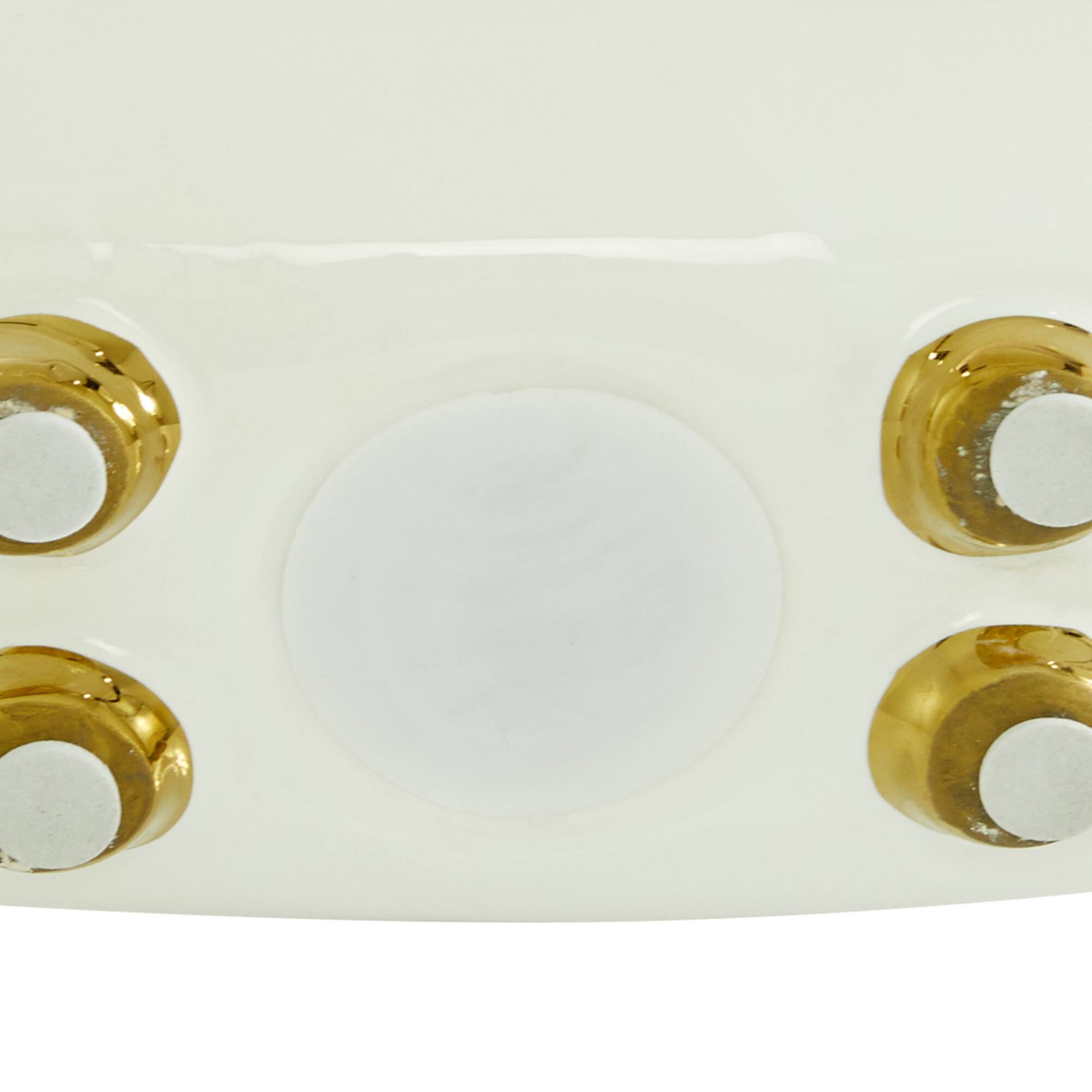 CosmoLiving by Cosmopolitan Gold Ceramic Modern Sculpture, Abstract 7" x 8" x 4"
